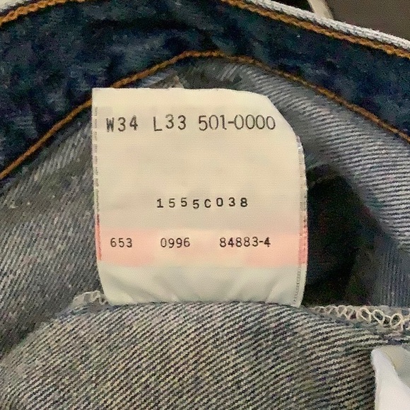 Vintage 1996 Levi’s 501xx Original Fit Jeans Wallet Marking USA / Size 34 - Picture 9 of 10